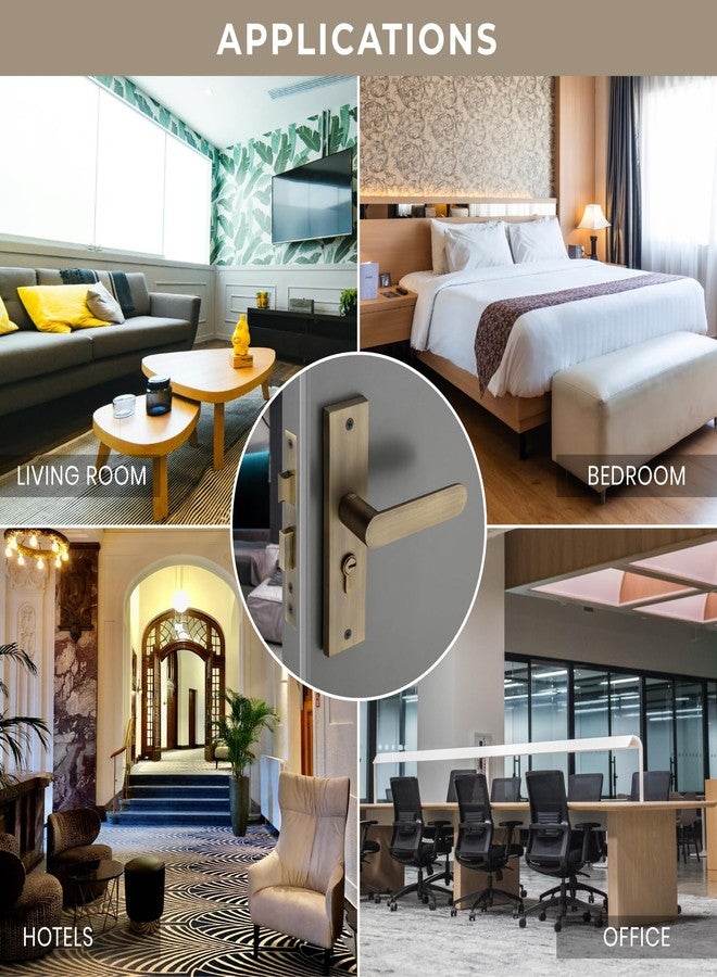 LAPO طقم قفل نقر لابو - قفل بمقبض شديد التحمل مع مفاتيح، أسطوانة 60 مم، جسم قفل 45 × 45 مم للمنزل، غرفة النوم، المكتب والفندق (تشطيب عتيق، ضمان 3 سنوات) Cy-180 - Image 4